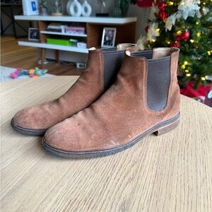 Clarks Chestnut Brown Suede Chelsea Boots